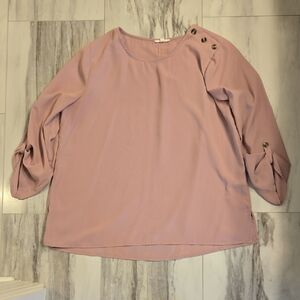 Maurices Pink Button-Accent Blouse